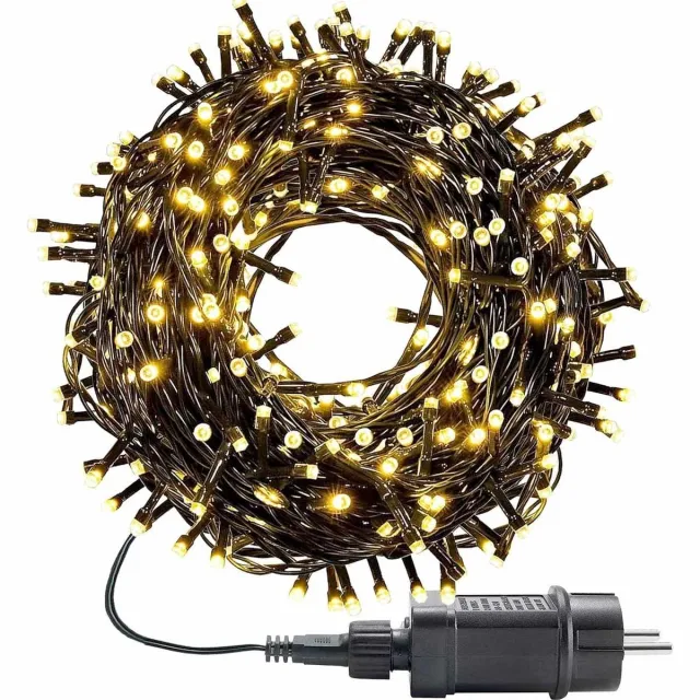 Luckystar Decoratieve verlichting(Black Friday)-Kerstverlichting- kerstboomverlichting-lichtketting 8 standen met geheugenfunctie- Waterdicht IP65 -Kerstversiering voor binnen en buiten Kerstbomen-feesten-bruiloften- 22M 200led-warm wit