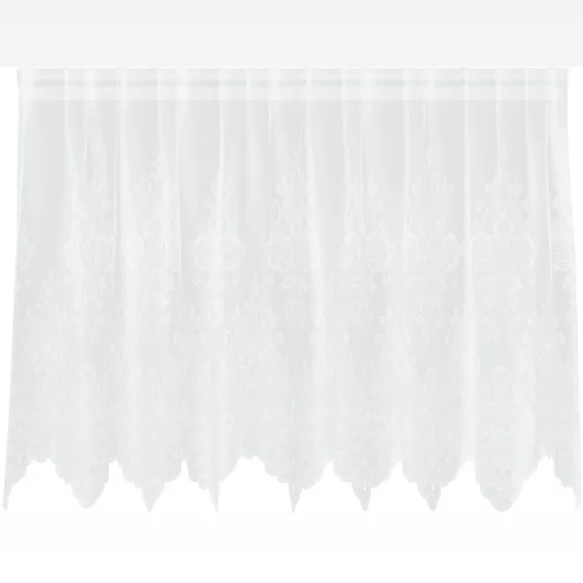 vidaXL Lacegordijn - Wit - 120 - x - 200 - cm - Polyester