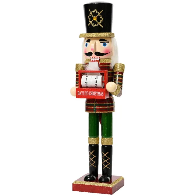 Decoris Notenkraker Adventskalender vurenhout - 38cm hoog uni
