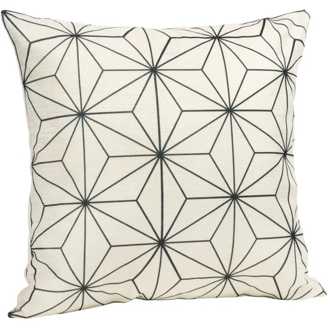 QUVIO Sierkussen met ster patroon - Gevuld - 45 x 45 cm - Zwart/Beige