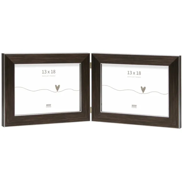 Deknudt Frames fotolijst S41VK3 H2H - bruin - tweeluik - 2x 13x18 cm