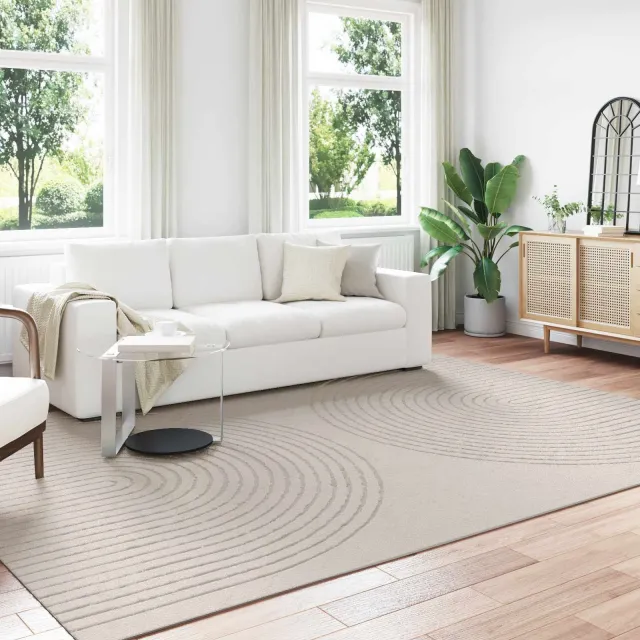 vidaXL Binnen kleed GALATI Crèmekleurig 240 x 340 cm Polyester, foto 2