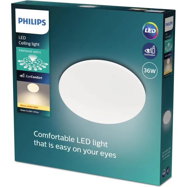 Philips Moire plafondlamp - 36 Watt - Warmwit licht - 2700K White