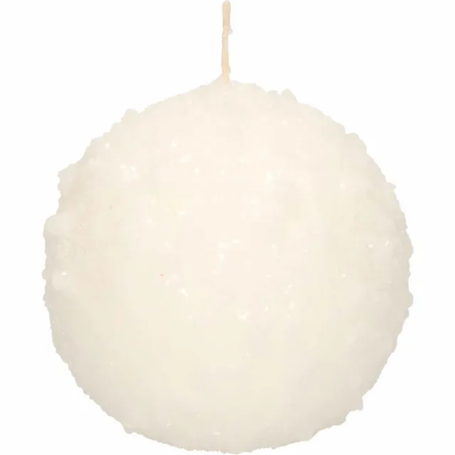 Enlightening Candles Bolkaars sneeuwbal - wit - D10 cm - 67 branduren - kaarsen - sneeuw kaars