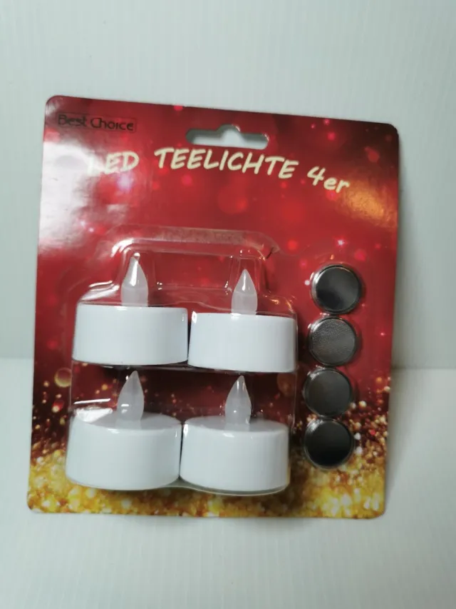 Best Choice led waxinelichtjes 4 stuks met 4 batterijen wit