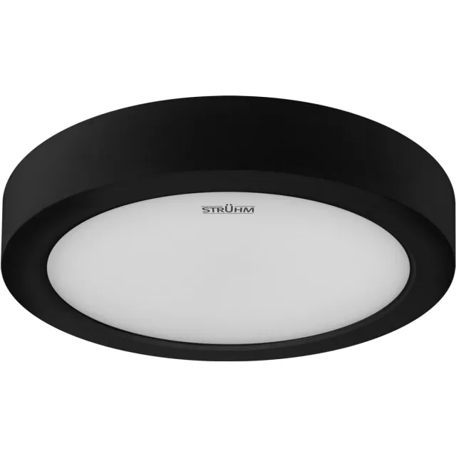 STRÜHM EDOR - LED Plafondlamp - 24W - 3470 Lumen - Aanpasbare Kleur CCT - 3000k 4000k 6500k - Opbouw - Rond - Mat Zwart - 300 mm