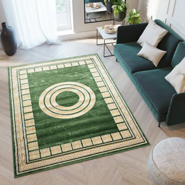 Tapiso Turmalin Vloerkleed Groen Tapijt Binnenkleed Karpetten Goudkleur Groen 1