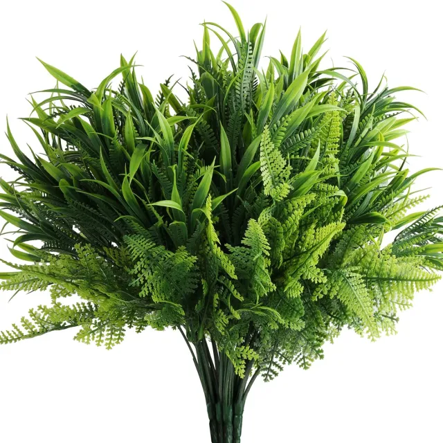 Unyqoos ® Realistisch Uitziende Kunstplanten voor Binnen- en Buitendecoratie, Set van 6 Stuks Groen