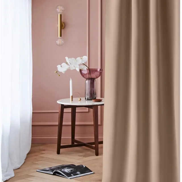 Unyqoos 140X250 Elegante beige verduisterende gordijn met plooiband voor woonkamer en slaapkamer