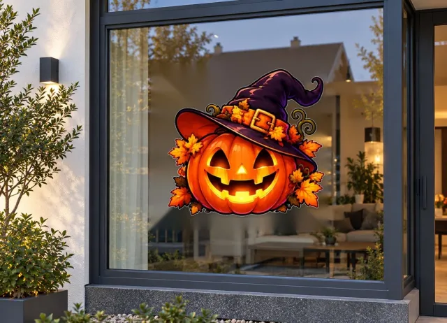De Stickerman Halloween Raamsticker 50cm Breed Herbruikbaar Weerbestendig (CV1) Multi