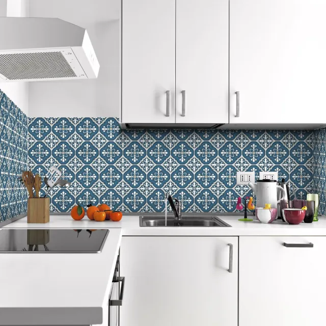 Ambiance Sticker Zelfklevende tegelmuurstickers voor keuken en badkamer - 60 JOCOBY Azulejos tegelstickers - 60 stickers 15x15cm Multi color