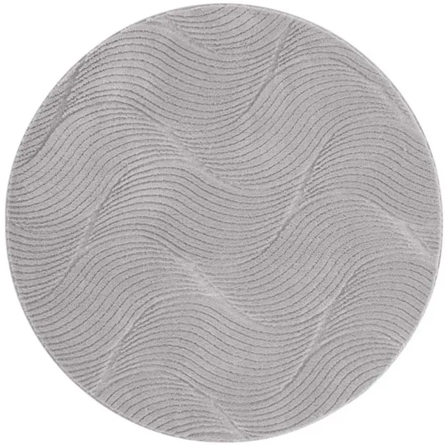 TrueWeave Rond zacht vloerkleed - Fuzz Whirl grijs 120