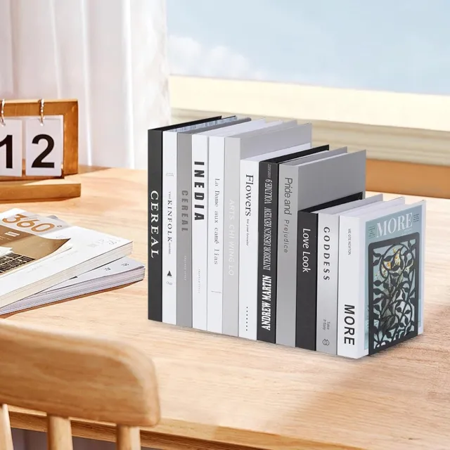 Cosensi Zwarte metalen boekensteunen voor thuis, kantoor en bibliotheek met bladwijzers. Any