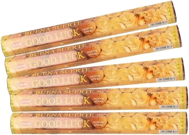 HEM Wierook stokjes - Good Luck - 5x pakjes met 20 stokjes - Yoga/meditatie Multi