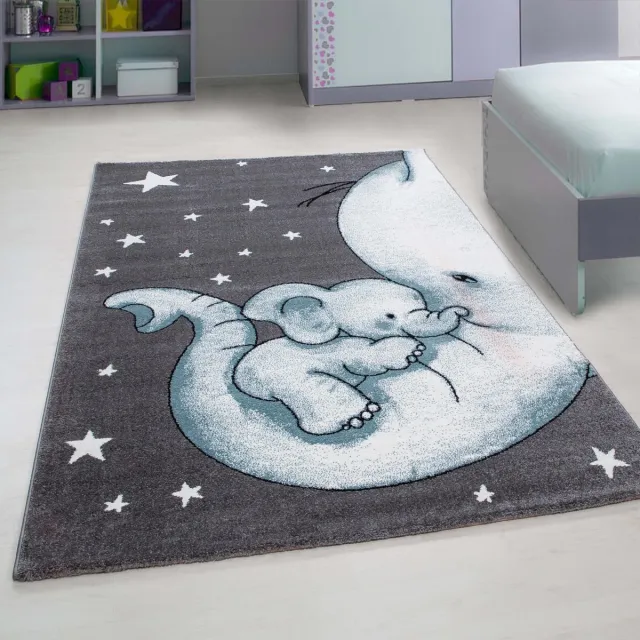 Ayyildiz Vloerkleed - Olifant - Rond - Blauw