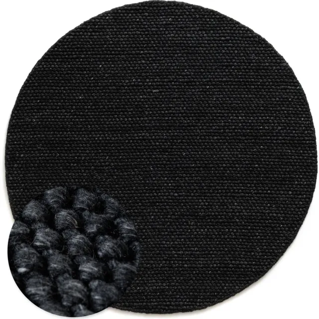 Nordic Weavers Rond wollen vloerkleed - Løkke zwart 150