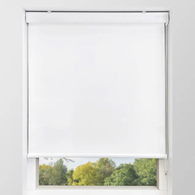 Raamdecoratiemagazijn.nl Rolgordijn Verduisterend - Wit - 100x175cm - Full Colour - Met Cassette