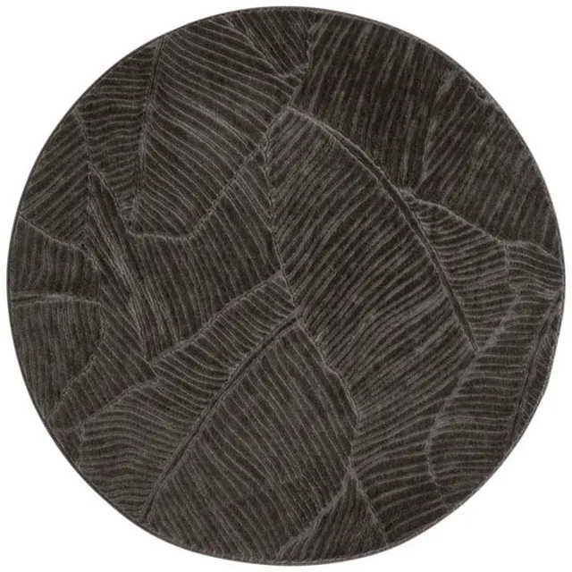 TrueWeave Rond zacht vloerkleed - Fuzz Leaf antraciet 120