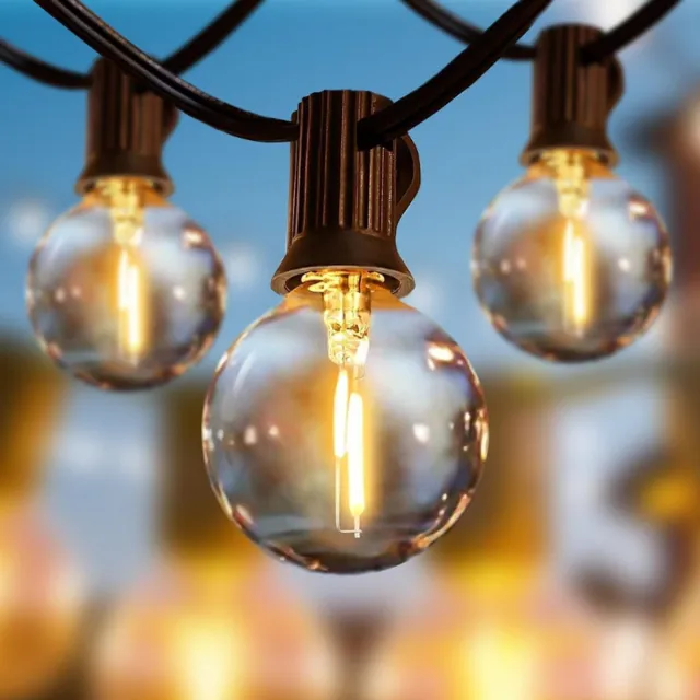 Thuys G40 Buiten Sfeerverlichting – 30M LED Lichtketting – 50 + 2 Shatterproof Bollen – Warm Wit 2700K