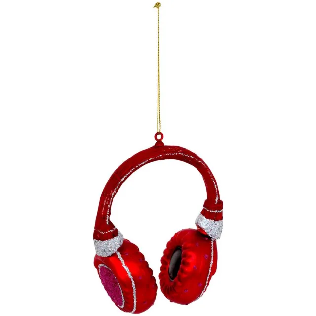 Feeric lights & Christmas Hangende dennenboom met rode glazen muziekhoed, 10 cm Rouge