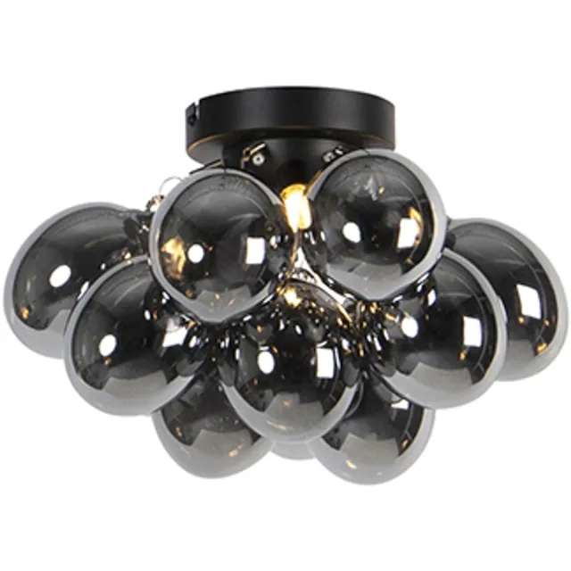 QAZQA uvas - Design Plafondlamp - 3 lichts - Ø 300 mm - Zwart - Woonkamer | Slaapkamer | Keuken