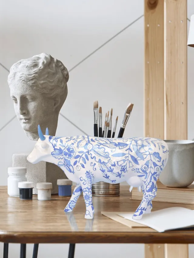 Cow Parade MENGELMOOS L ART. 46809 COW PARADE BLUE blue/white