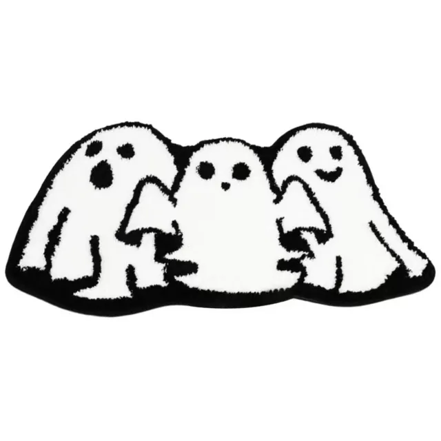 Peysaitr Halloween decoratie deurmat – Halloween spook deurmat enge badmatten – spook pompoen tapijt horror decoratie – Halloween decoratie antislip vloermat voor badkamer,keuken,kamerdecoratie – 40*60cm Wit