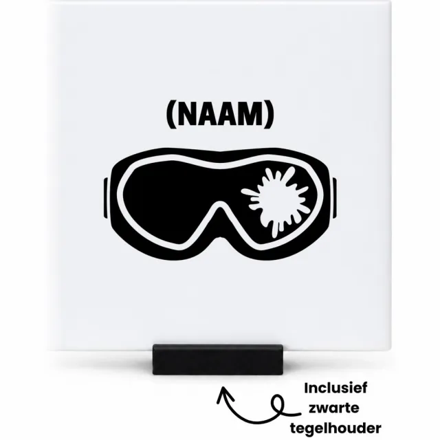 Hacebo Paintball met eigen naam tegeltje met tegelhouder - Sport - Paintballer - tegeltjes met tekst - Sport - spreuktegels - 10.8x10.8 CM Wit