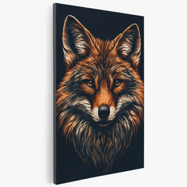 Saammp Canvas Schilderij - Abstract - Vos - Natuur - Dieren - 40x60 - Foto op canvas - Wanddecoratie - Muurdecoratie Woonkamer - Slaapkamer decoratie - Canvas Print Multicolor