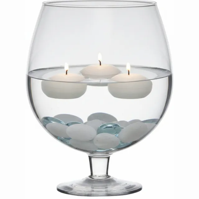 Hakbijl Glass Bloemenvaas Brandy - op voet - transparant glas - 7L - 30 cm - Bloemen/Terrarium vaas
