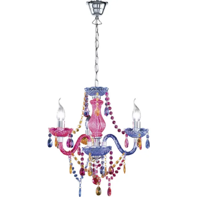 RL LIVE YOUR LIGHT REALITY LÜSTER Kroonluchter - Chroom - excl. 3x E14 - D: 46 cm - Behang Multicolor