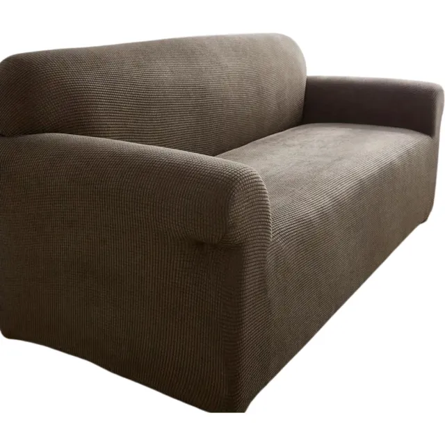 Livano Bankhoes - Bankbeschermer - Stretch - Sofa Cover - Effen - Licht Koffie - Enkel