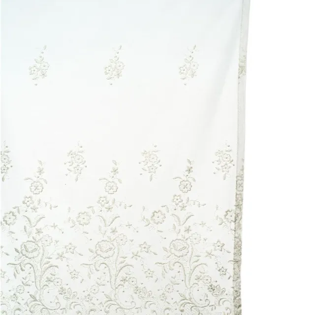 Pimlico Kort Gordijn | Lena - Geborduurd Kant - Gebroken Wit - 60x80 - Pimlico