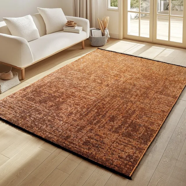 TapisTrend Designer tapijt Bronzen 200x290 cm Binnenkleed, gemarmerd patroon, katoen chenille, plat geweven