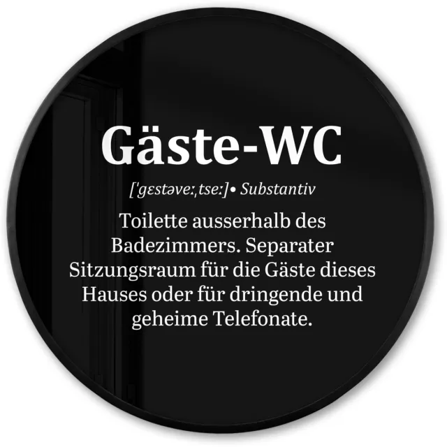 FrameYourWall Poster in lijst Rond - Fotolijst 80x80 cm - Posters - Quotes - Gäste-wc - Definitie - Zwart - Spreuk - Ronde posterlijst zwart - Decoratie - Wanddecoratie woonkamer - Muurdecoratie slaapkamer Multicolor