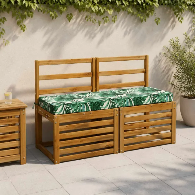 vidaXL Bankkussen SOEST 100% Polyester Bladpatroon 120 x 40 x 8 cm Groen