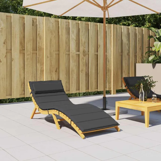 vidaXL Ligbedkussen 180x60x4 cm oxford stof zwart
