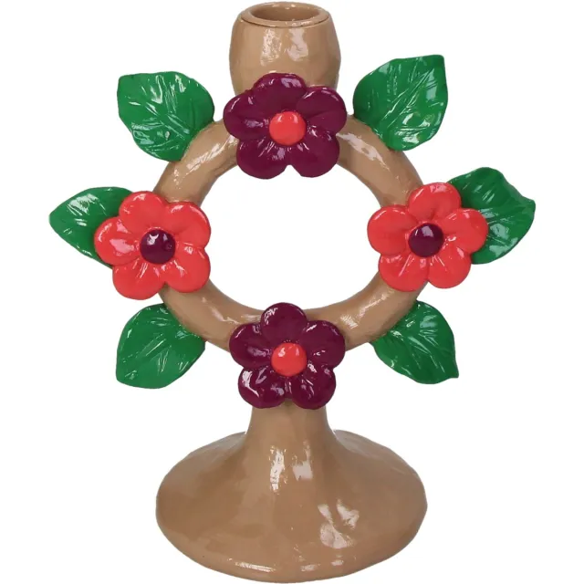 HD Collection Kaarsenhouder Bloemen Polyresin 17x9,9x19cm Multi 17 cm