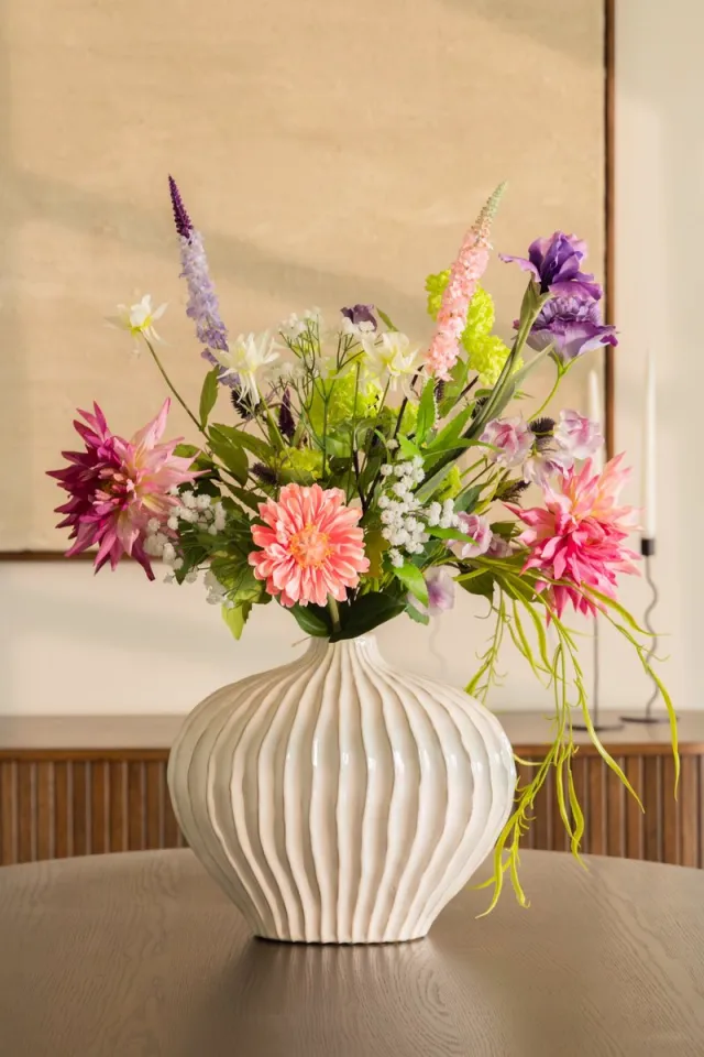PrettyPlants Kunstboeket Floral Finesse | Zijdenbloemen | Kunstbloemen | Zijden boeket | Kunstboeket Multicolor