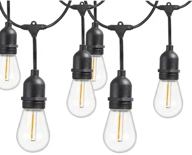 verk Lichtslinger buiten 15 meter met 15 LED lampen E27 – warm wit – IP44 – koppelbaar – voor tuin, terras en balkon
