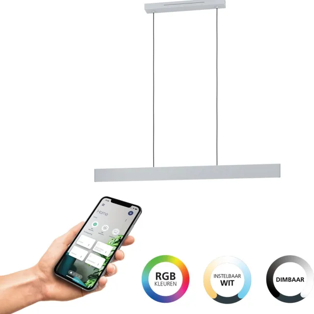 EGLO connect.z Andreas-Z Hanglamp - 117 cm - Grijs|Wit - Instelbaar RGB & wit licht - Dimbaar - Zigbee Grijs;Wit