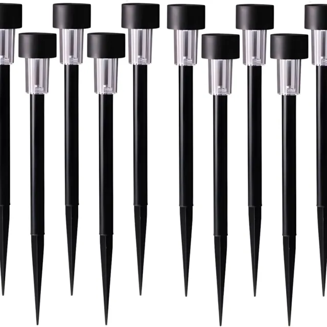 Sunnydays Tuinlampen / prikspot Mood - zwart - 10x stuks - kunststof - waterbestendig - 37 cm
