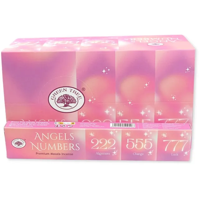 Ruben Robijn Green Tree Angels Numbers wierook 15 grams - Engelengetallen - doos van 12 st. Roze