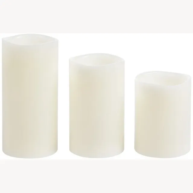 Home & Styling LED kaarsen set - 3 delig - stompkaarsen - wit - 10/12/15 cm - verschillende maten - met timer