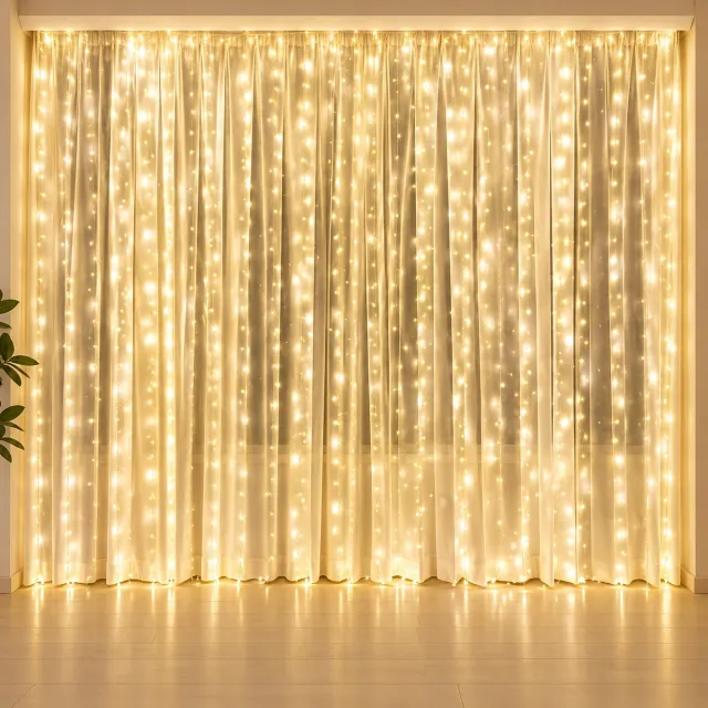 Nina's Giftshop Nina’s Giftshop® Kerstverlichting 3 Meter – LED Lichtgordijn – Lichtsnoer – Warm Wit – USB – Binnen & Buiten – Kerstdecoratie