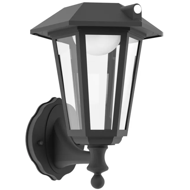 EGLO Prietta Solar Wandlamp Buiten - Sensor - Oplaadbaar - LED - 26.6 cm - Zwart Zwart;