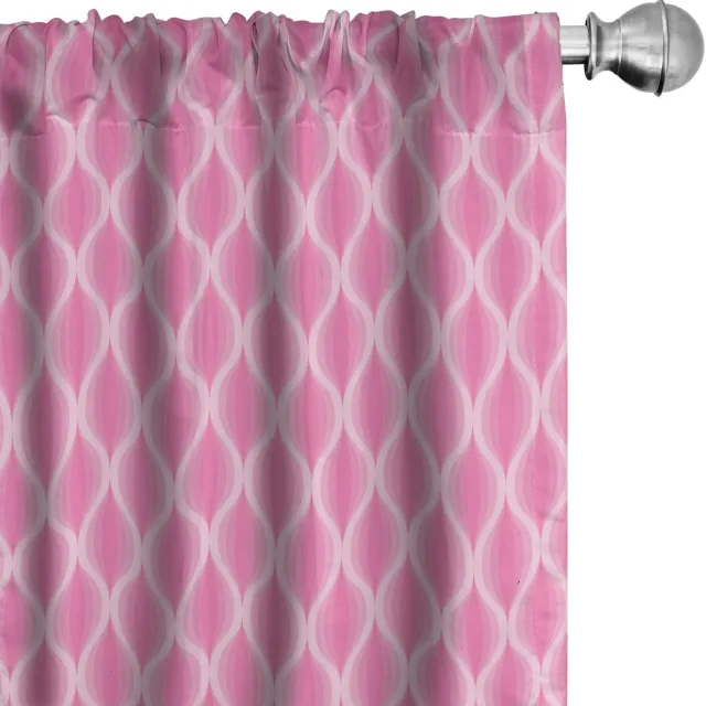 ABAKUHAUS gordijnen – 2-delige set 75x245 cm – roze/wit – microvezel
