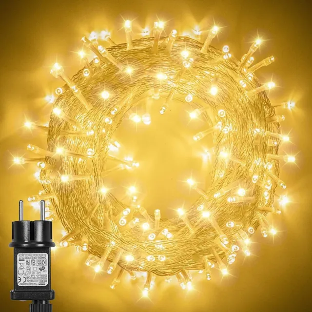 MUPOO Warm wit Kerstverlichting Buiten - 100 m 800 LED's - 8 modi - IP44 Waterdicht - met Timer en Geheugenfunctie - Ideaal voor Binnen en Buiten - Perfect voor Kerstdecoratie - Kerstversiering