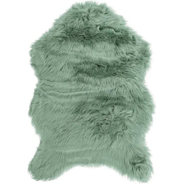 Tiseco Vloerkleed - imitatie schapenvacht - 60x90 cm - Groen