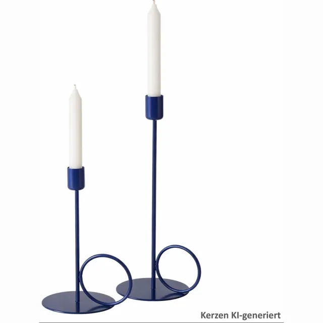 MamboCat B. Mega 2-delig set kandelaar met handvat blauw ijzer klein & groot – 2045730